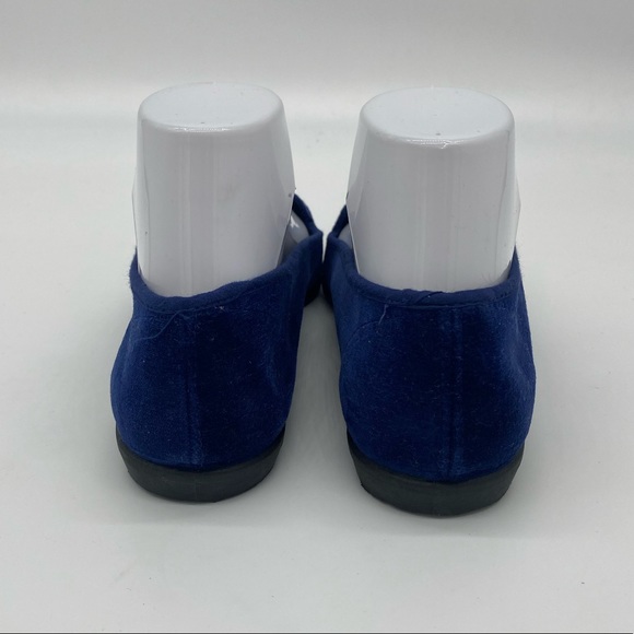Sunset Blue Crushed Velvet Flats - Picture 2 of 10